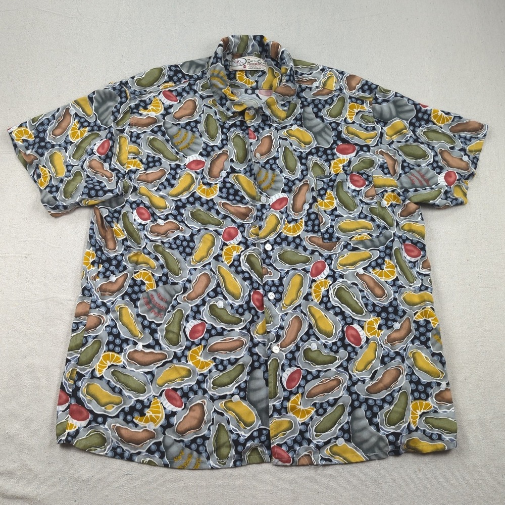 Bayouwear Shirt Mens 2XL Multicolor Jazz Fest Rayon